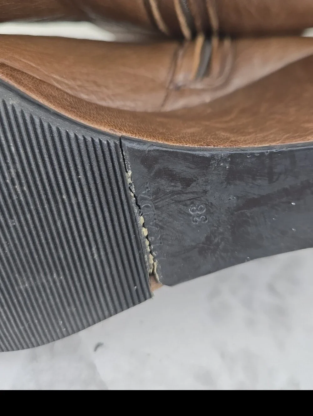 Prada Brown Leather Wedge Ankle Boots - Picture 7 of 12
